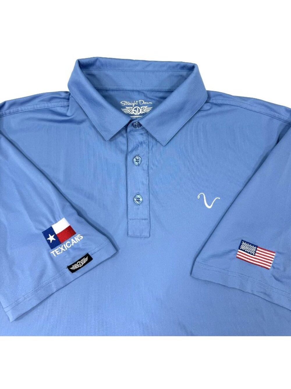 Straight Down Mens Polo Shirt Vaquero Golf Club Texicans USA Performance Large